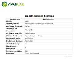 Inmovilizador Antirrobo HK-01